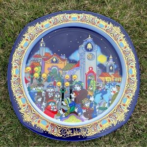 Bjorn Wiinblad Christmas Carols On Porcelain 1988 Plate